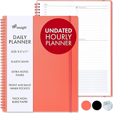 Undated Daily Planner 8.5 x 11 with 200+ daily pages – Ensight To Do Planner for Daily Tasks & Appointments – Daily To Do List Planner