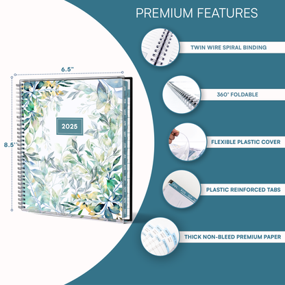 Ensight 2025 Jan-Dec Appointment Book & Planner 6.5in x 8.5in, Large Tabbed Daily Hourly Weekly Academic Planner, Calendar & Schedule Book 15-Minute time Slots, Business & Personal 2025 Jan-Dec