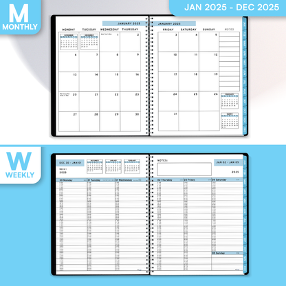 Ensight 2025 Jan-Dec Appointment Book & Planner 8.5in x 11in, Large Tabbed Daily Hourly Weekly Academic Planner, Calendar & Schedule Book 15-Minute time Slots, Business & Personal 2025 Jan-Dec