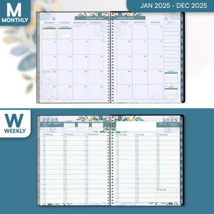 Ensight 2025 Jan-Dec Appointment Book & Planner 8.5in x 11in, Large Tabbed Daily Hourly Weekly Academic Planner, Calendar & Schedule Book 15-Minute time Slots, Business & Personal 2025 Jan-Dec