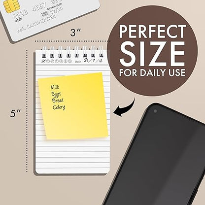 Ensight pocket notepad 3x5 - Small notebooks and meeting notepads for work or school. Easy to carry pocket sized for your bag or desk organization. Holds your post-it and sticky notes - 8 Pack