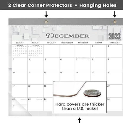 Desk Calendar 2024-17x12 Wall Calendar - Ensight - Thick Paper & Notes Section - Runs from December 2023 - December 2024