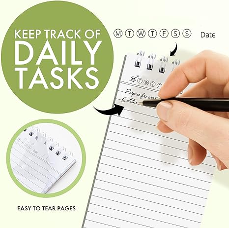 Ensight pocket notepad 3x5 - Small notebooks and meeting notepads for work or school. Easy to carry pocket sized for your bag or desk organization. Holds your post-it and sticky notes - 8 Pack