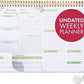 Weekly Undated Planner Notepad 8.5x12" – Ensight 52 Week Calendar & To Do List for Planning with Easy Tear off Sheets – Used for Goal, Schedule & Habit Tracking