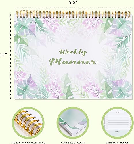 Weekly Undated Planner Notepad 8.5x12" – Ensight 52 Week Calendar & To Do List for Planning with Easy Tear off Sheets – Used for Goal, Schedule & Habit Tracking