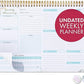 Weekly Undated Planner Notepad 8.5x12" – Ensight 52 Week Calendar & To Do List for Planning with Easy Tear off Sheets – Used for Goal, Schedule & Habit Tracking