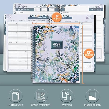 Aesthetic Planner 2023-2024 Academic Year (July 2023 - June 2024) - 8.5 x11 ENSIGHT 2023-2024 Planner with Weekly and Monthly Calendar pages - Daily Planner for Women
