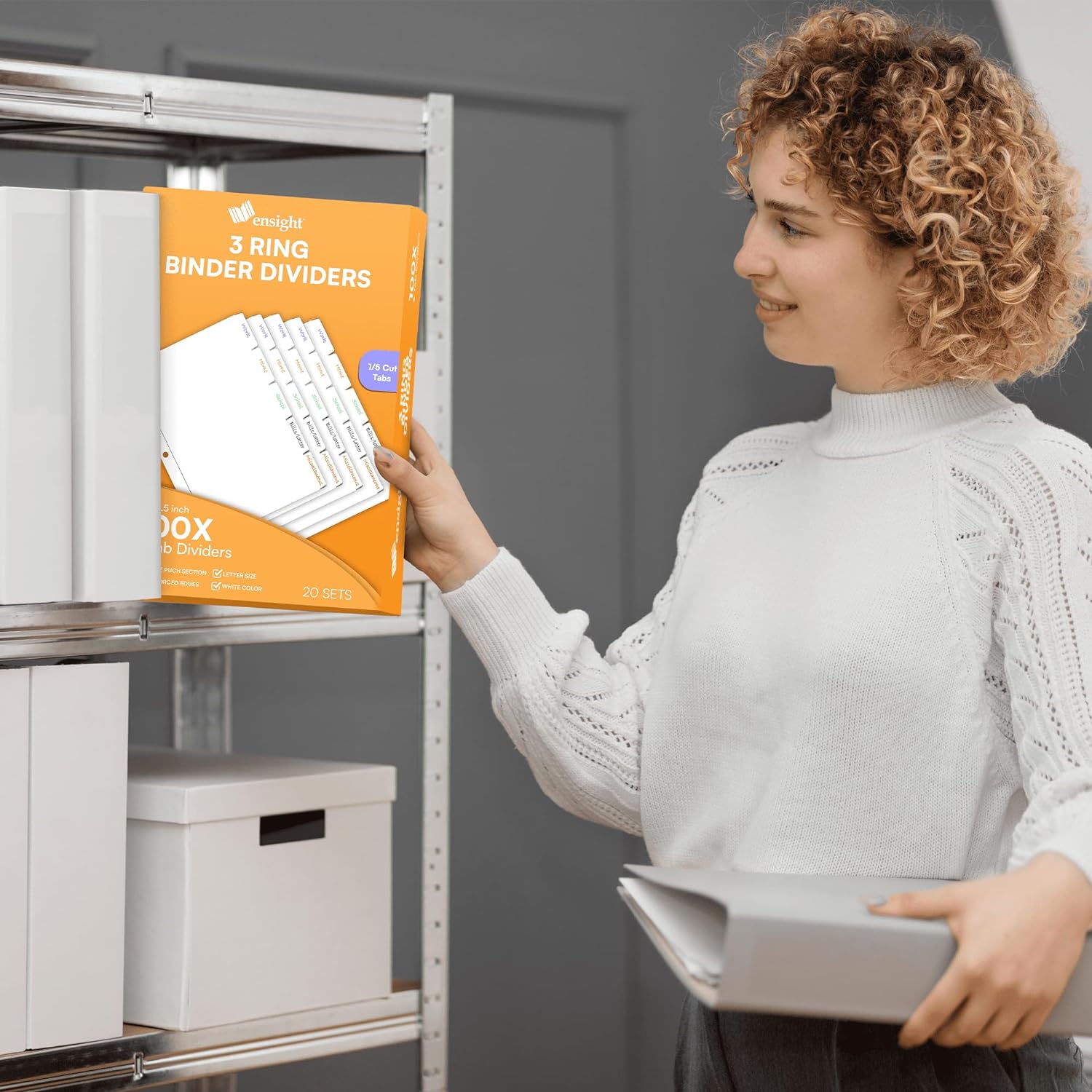 Ensight 3 Ring Page Dividers, binder dividers – Ensight Office