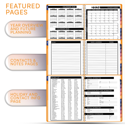 Ensight 2025 Jan-Dec Appointment Book & Planner 6.5in x 8.5in, Large Tabbed Daily Hourly Weekly Academic Planner, Calendar & Schedule Book 15-Minute time Slots, Business & Personal 2025 Jan-Dec