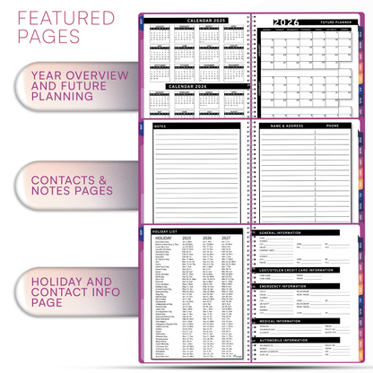Ensight 2025 Jan-Dec Appointment Book & Planner 6.5in x 8.5in, Large Tabbed Daily Hourly Weekly Academic Planner, Calendar & Schedule Book 15-Minute time Slots, Business & Personal 2025 Jan-Dec