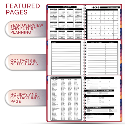 Ensight 2025 Jan-Dec Appointment Book & Planner 6.5in x 8.5in, Large Tabbed Daily Hourly Weekly Academic Planner, Calendar & Schedule Book 15-Minute time Slots, Business & Personal 2025 Jan-Dec