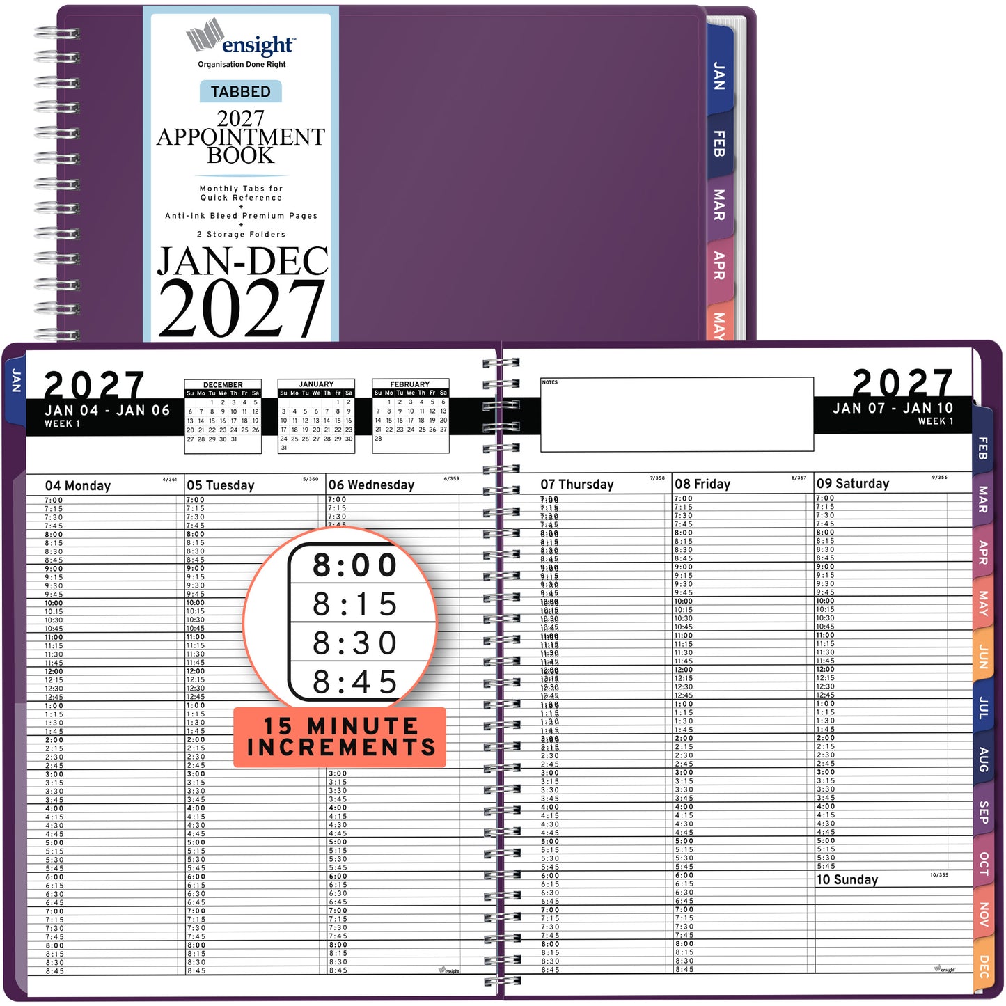 2027 January to December Appointment Book & Planner