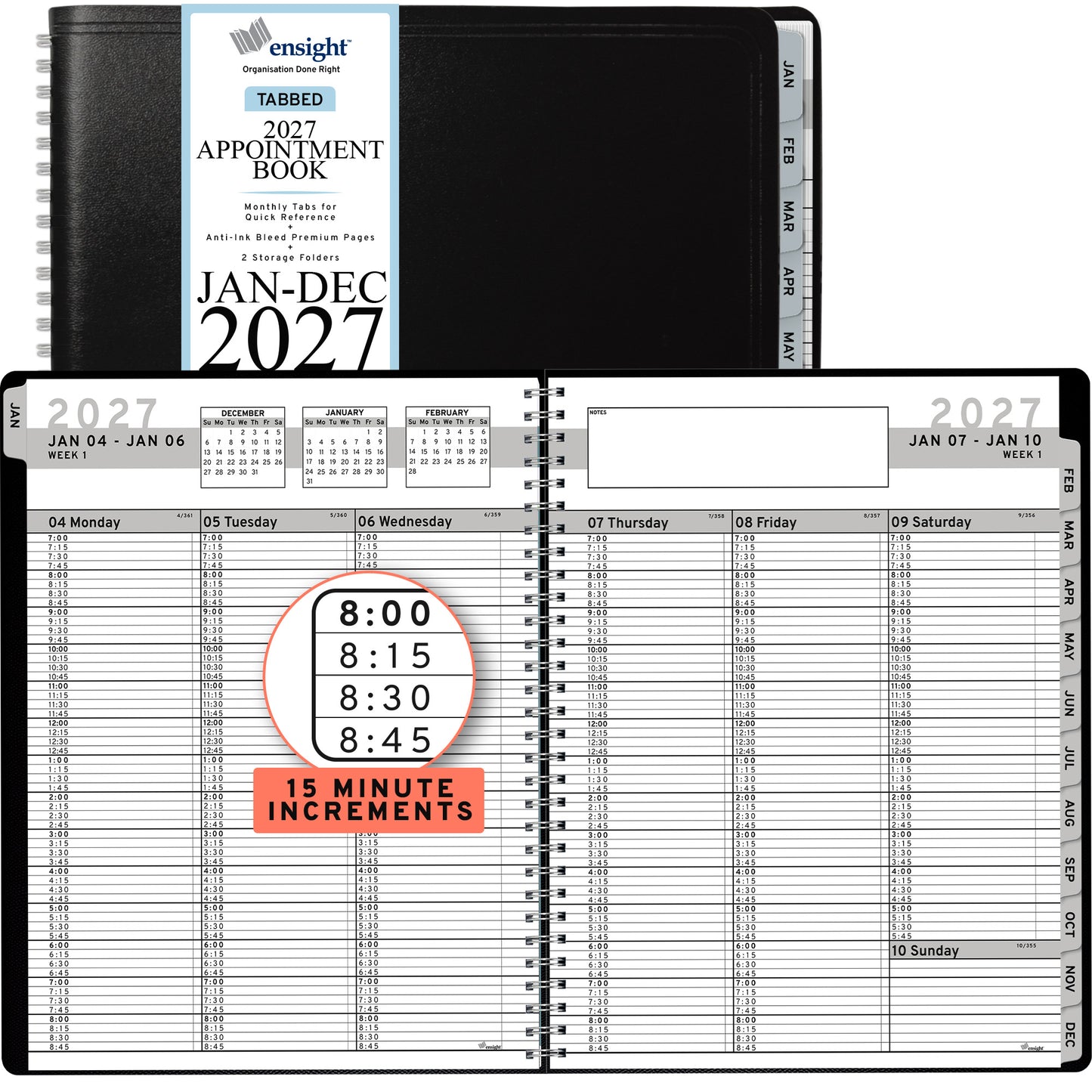 2027 January to December Appointment Book & Planner