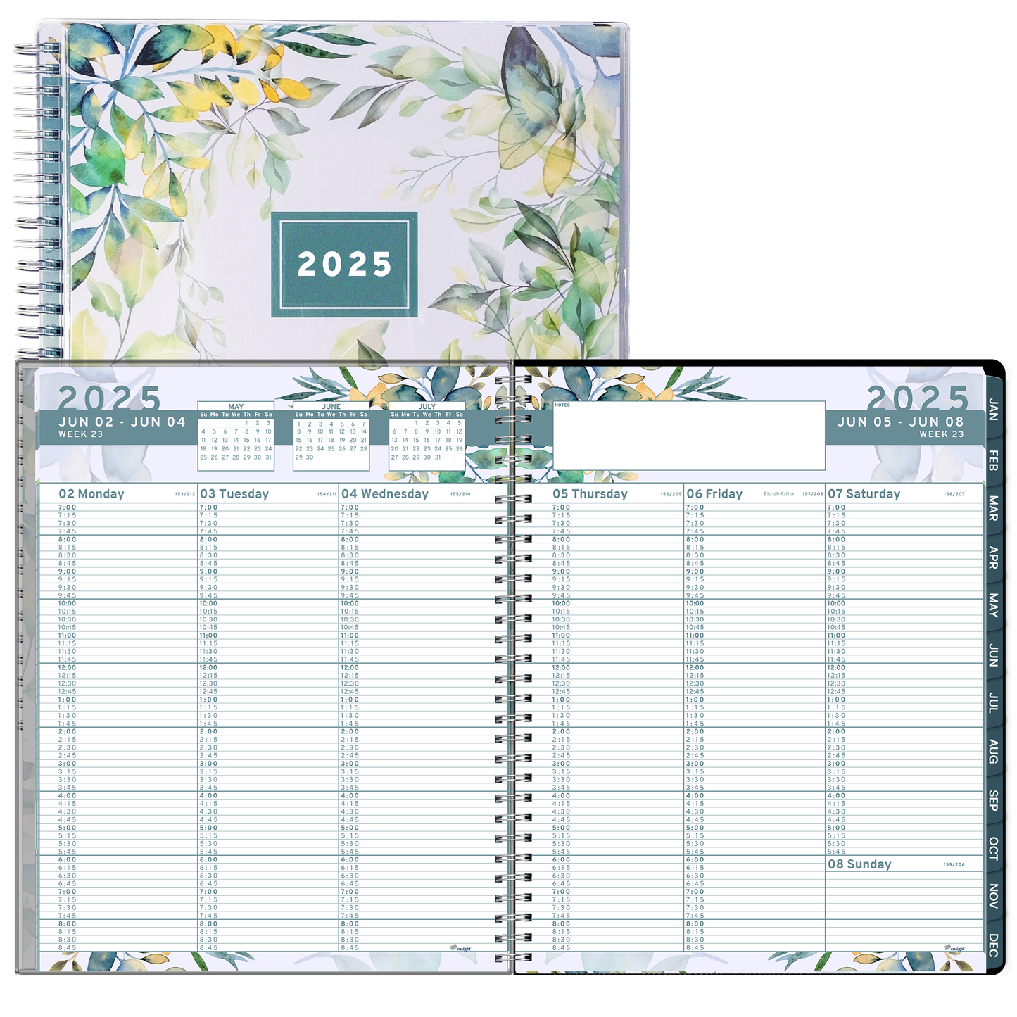 Ensight 2025 Jan-Dec Appointment Book & Planner 8.5in x 11in, Large Tabbed Daily Hourly Weekly Academic Planner, Calendar & Schedule Book 15-Minute time Slots, Business & Personal 2025 Jan-Dec