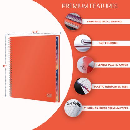Ensight 2025 Jan-Dec Appointment Book & Planner 8.5in x 11in, Large Tabbed Daily Hourly Weekly Academic Planner, Calendar & Schedule Book 15-Minute time Slots, Business & Personal 2025 Jan-Dec