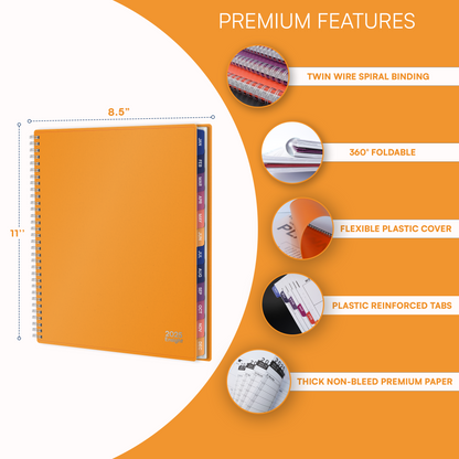 Ensight 2025 Jan-Dec Appointment Book & Planner 8.5in x 11in, Large Tabbed Daily Hourly Weekly Academic Planner, Calendar & Schedule Book 15-Minute time Slots, Business & Personal 2025 Jan-Dec