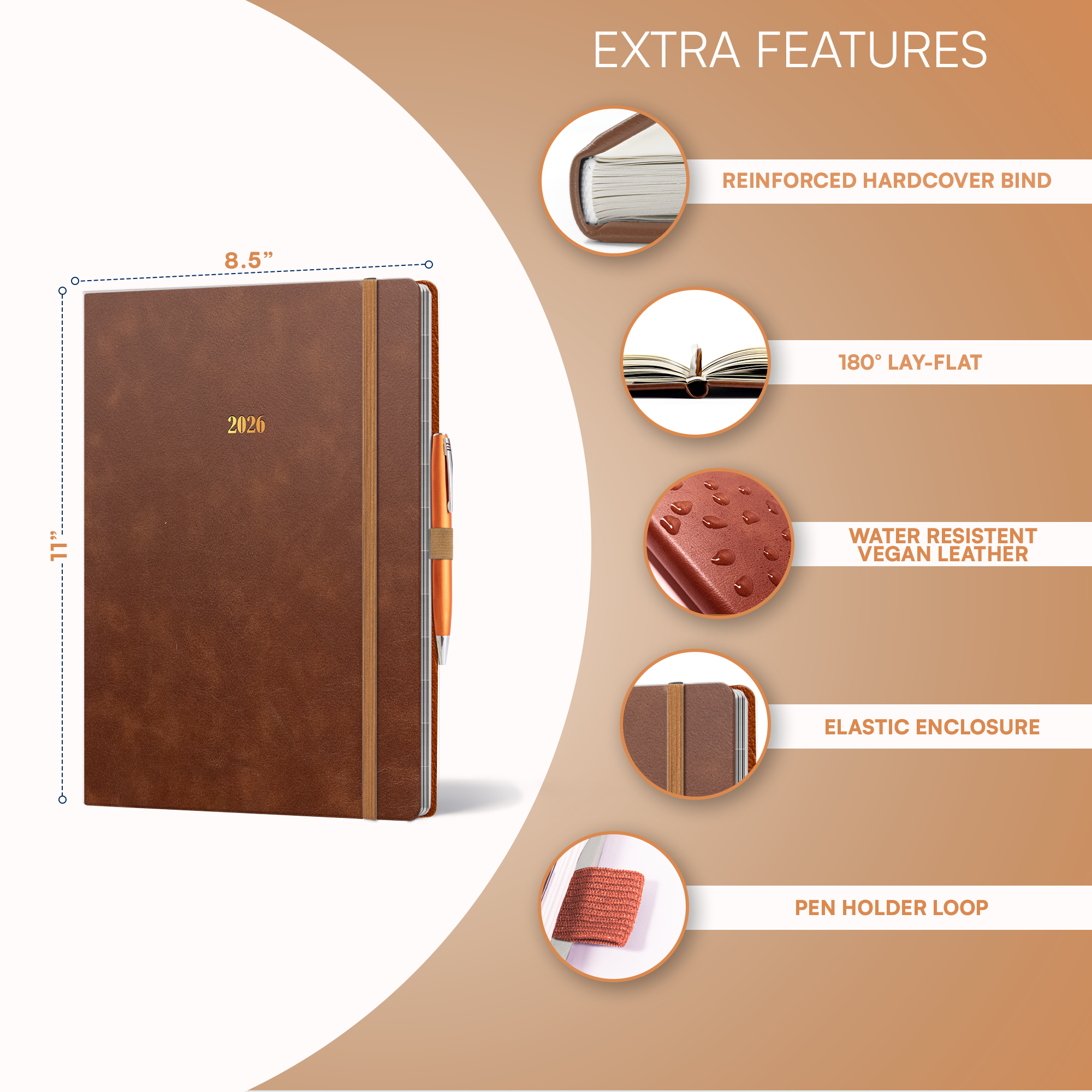 2026 Jan-Dec A4 Leather Appointment Book – Ensight Office Supplies