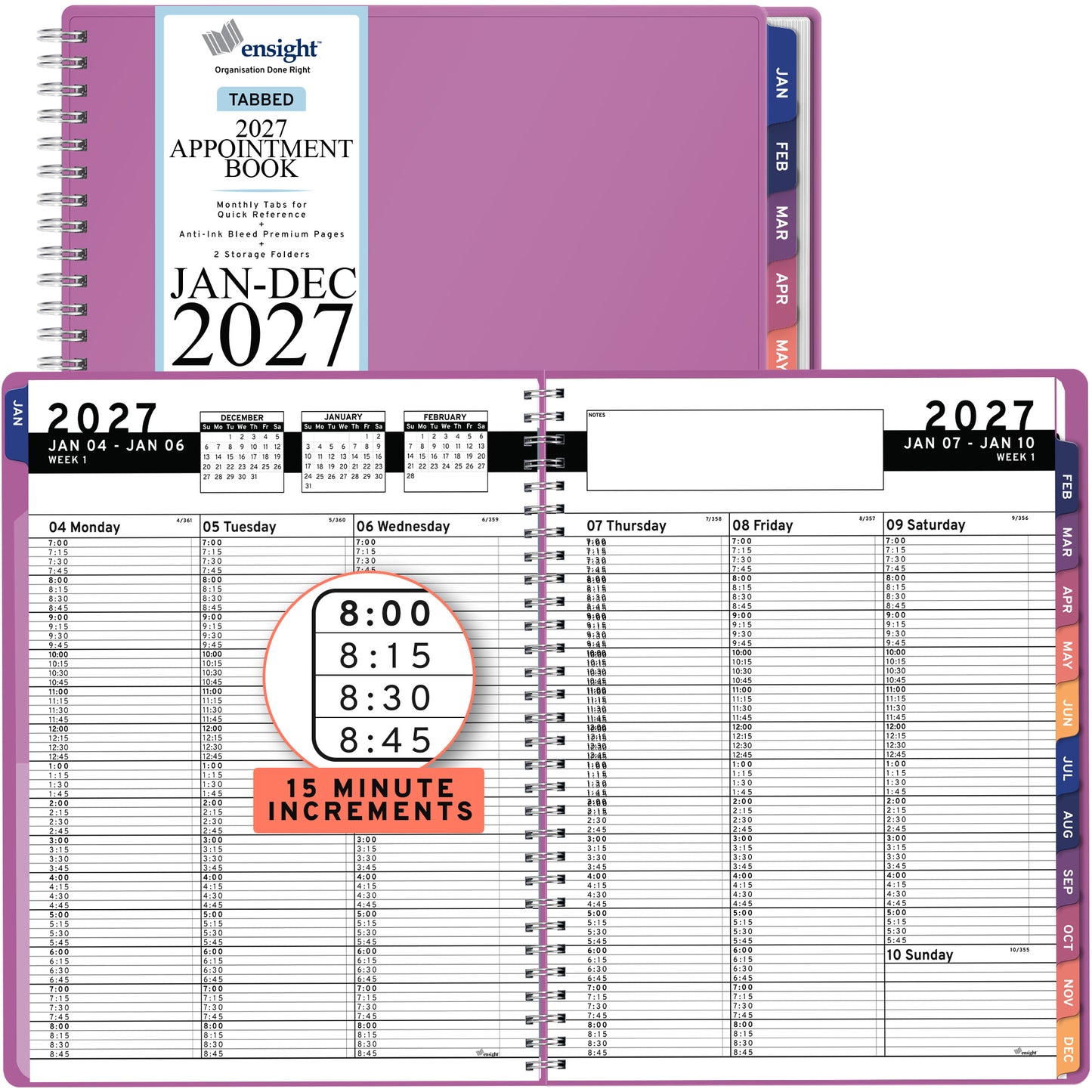 2027 January to December Appointment Book & Planner