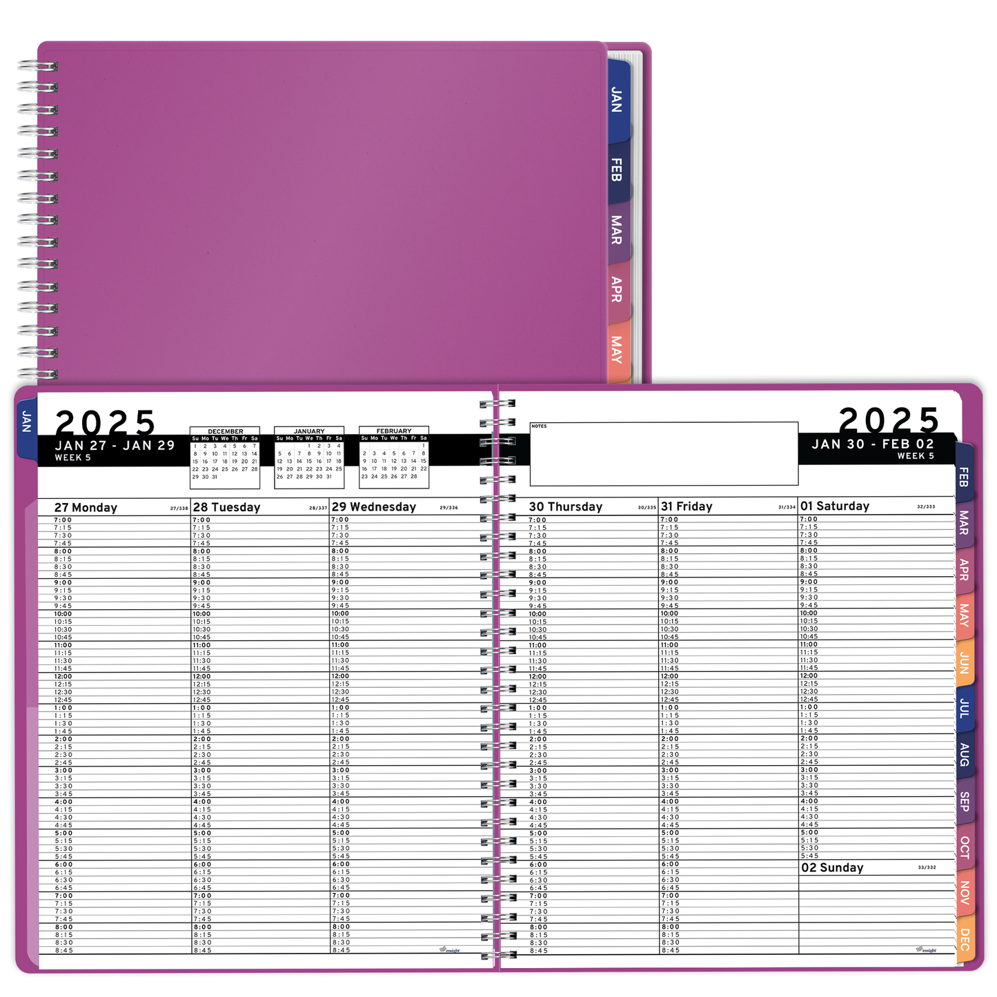 Ensight 2025 Jan-Dec Appointment Book & Planner 8.5in x 11in, Large Tabbed Daily Hourly Weekly Academic Planner, Calendar & Schedule Book 15-Minute time Slots, Business & Personal 2025 Jan-Dec