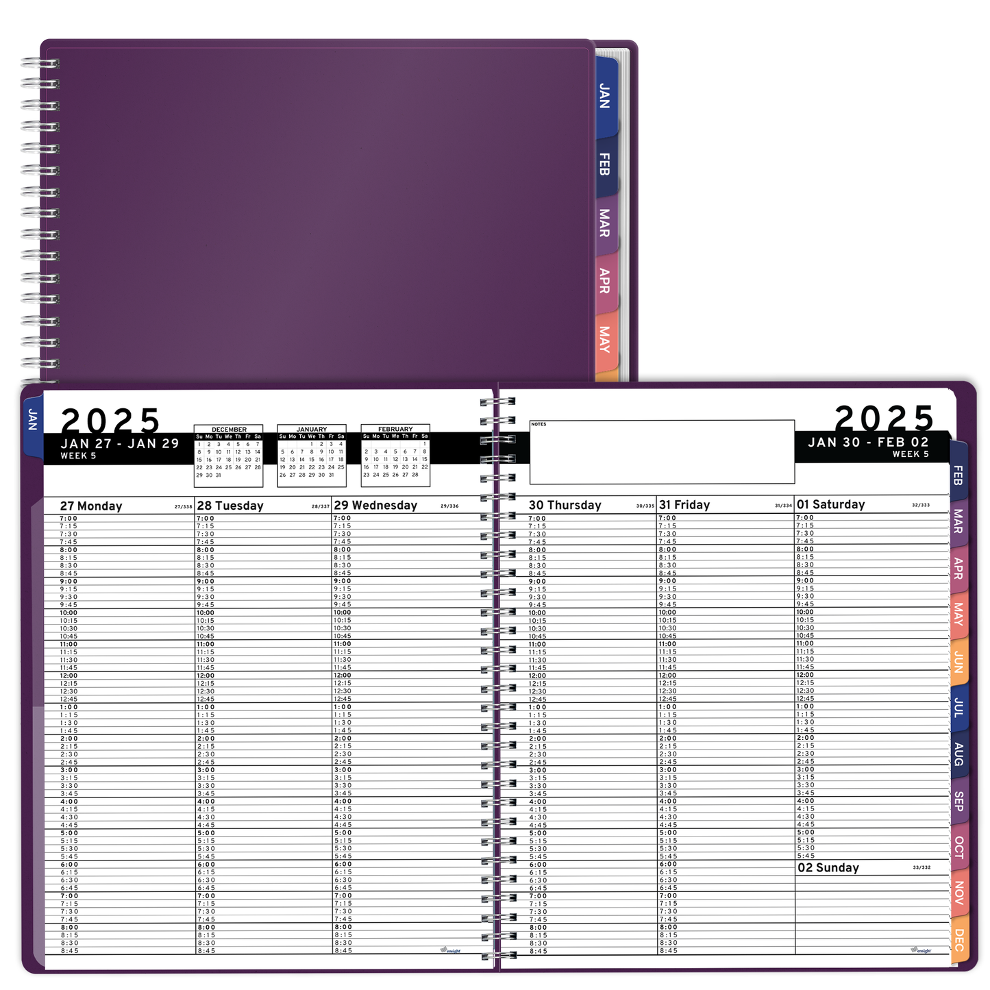 Ensight 2025 Jan-Dec Appointment Book & Planner 8.5in x 11in, Large Tabbed Daily Hourly Weekly Academic Planner, Calendar & Schedule Book 15-Minute time Slots, Business & Personal 2025 Jan-Dec