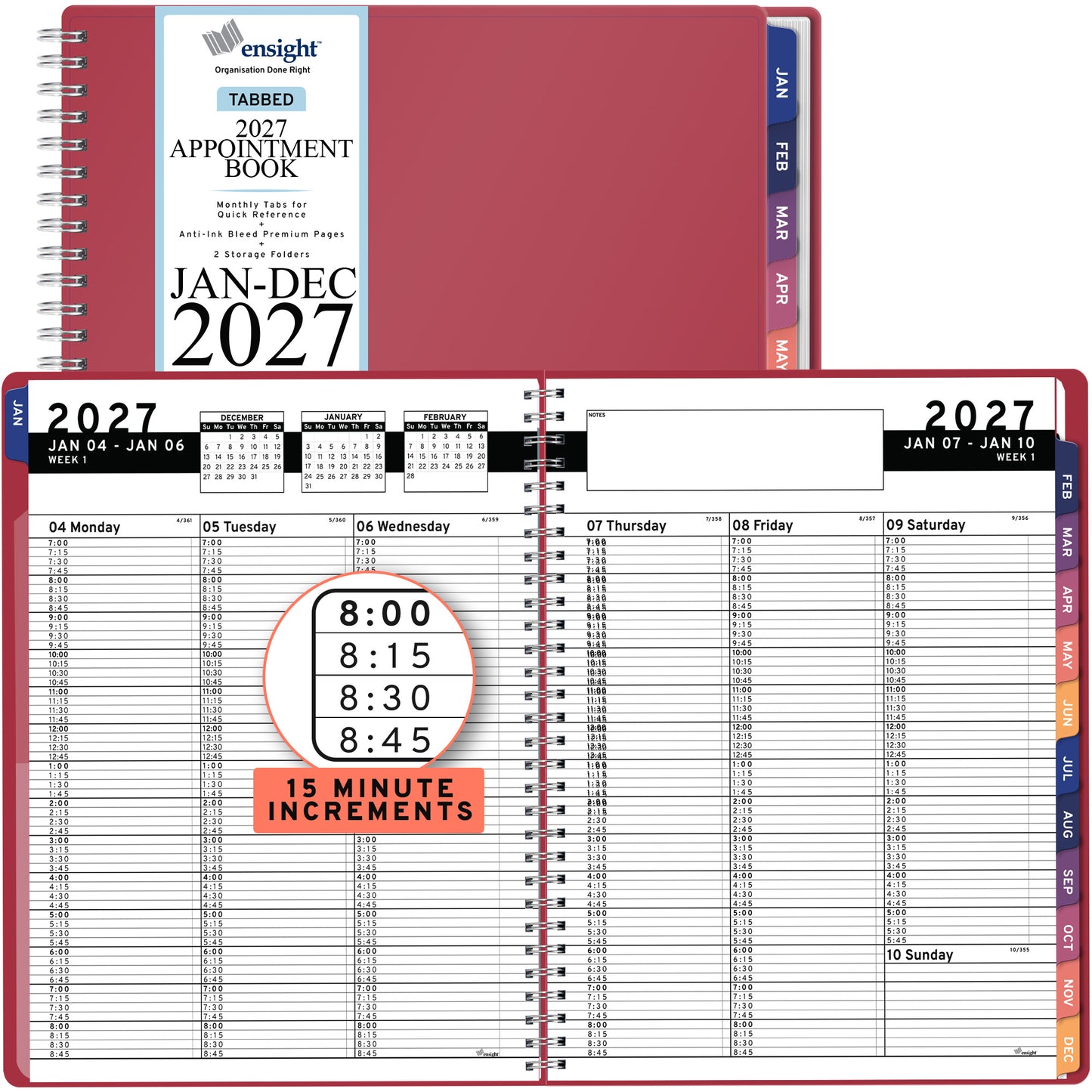 2027 January to December Appointment Book & Planner