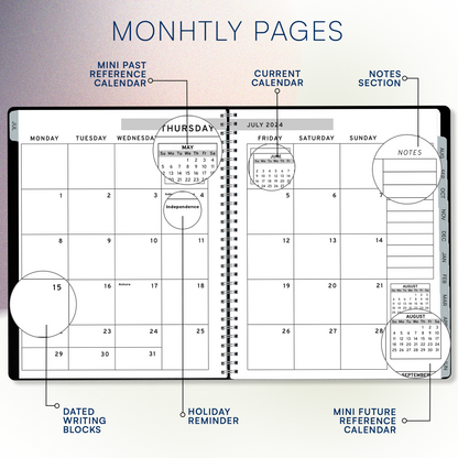 Ensight 2024 - 2025 Appointment Book & Planner - 8.5 x 11 inches, Large Tabbed Daily Hourly Weekly Academic Planner, Calendar & Schedule Book 15-Minute time Slots, Business & Personal July 2024 - June 2025