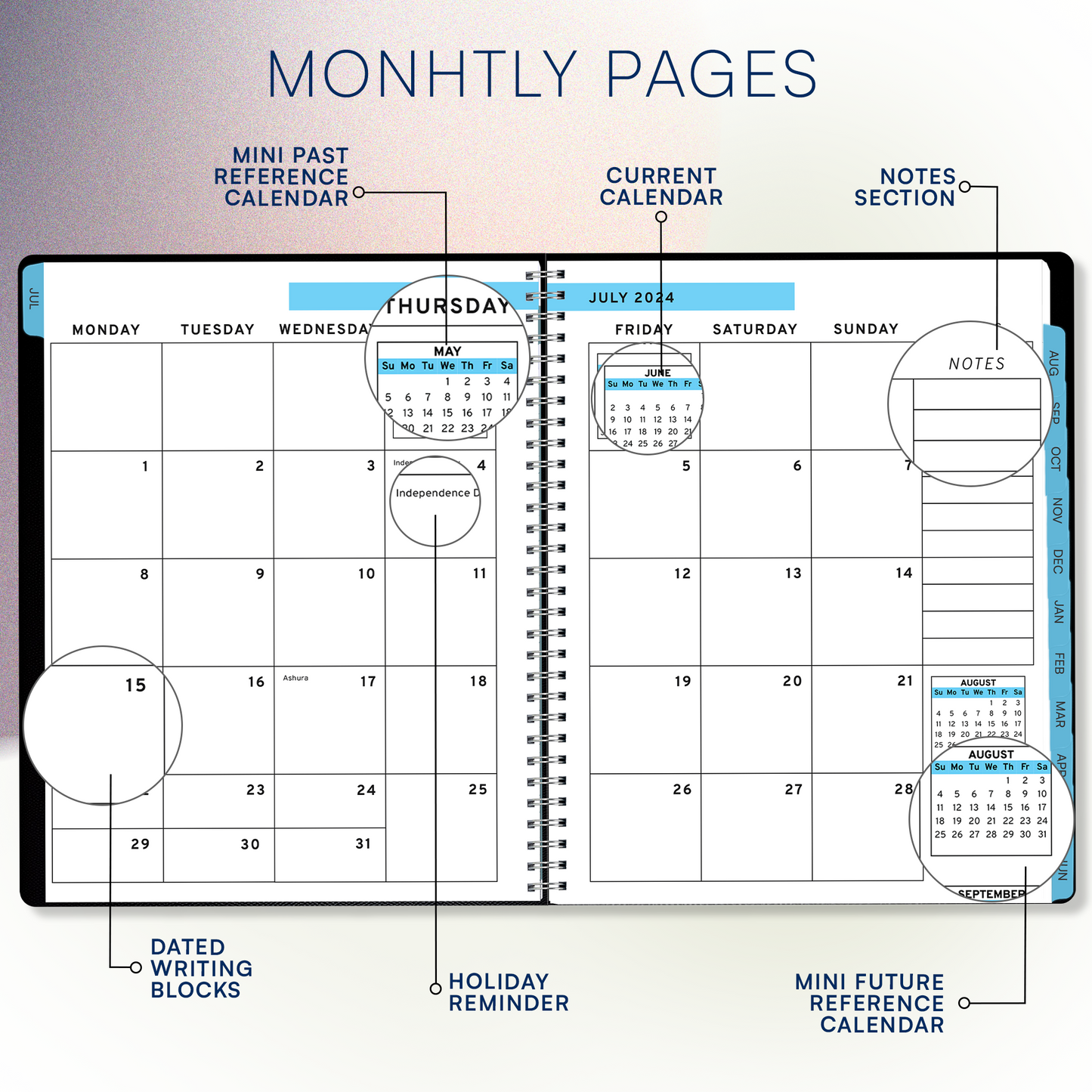 Ensight 2024 - 2025 Appointment Book & Planner - 8.5 x 11 inches, Large Tabbed Daily Hourly Weekly Academic Planner, Calendar & Schedule Book 15-Minute time Slots, Business & Personal July 2024 - June 2025