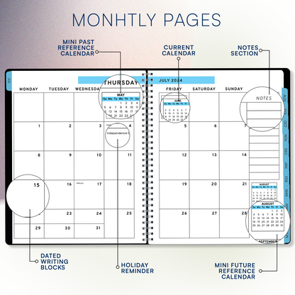 Ensight 2024 - 2025 Appointment Book & Planner - 8.5 x 11 inches, Large Tabbed Daily Hourly Weekly Academic Planner, Calendar & Schedule Book 15-Minute time Slots, Business & Personal July 2024 - June 2025