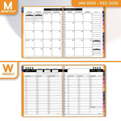 Ensight 2025 Jan-Dec Appointment Book & Planner 6.5in x 8.5in, Large Tabbed Daily Hourly Weekly Academic Planner, Calendar & Schedule Book 15-Minute time Slots, Business & Personal 2025 Jan-Dec