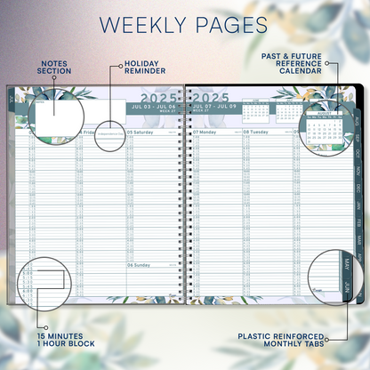 Ensight 2024 - 2025 Appointment Book & Planner - 8.5 x 11 inches, Large Tabbed Daily Hourly Weekly Academic Planner, Calendar & Schedule Book 15-Minute time Slots, Business & Personal July 2024 - June 2025